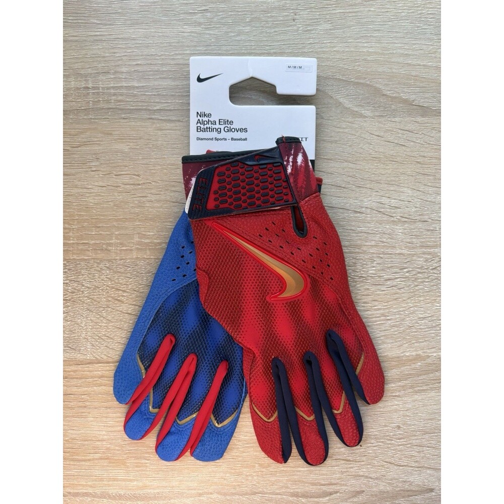 Nike Alpha Elite Batting Gloves July 4th Promo PE Baseball USA Men's Size M